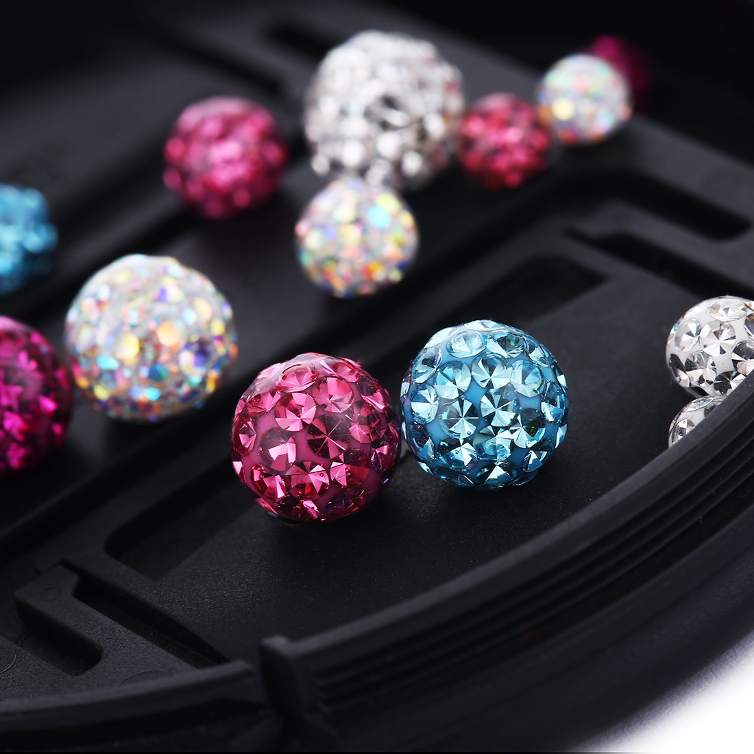 Body Jewelry Replacement Ball - 2ชิ้น14กรัม16กรัมตัวสแตนเลสเจาะรูเครื่องประดับเปลี่ยนประกายคริสตัลลูกสกรู4มม. 5มม. 8มม.