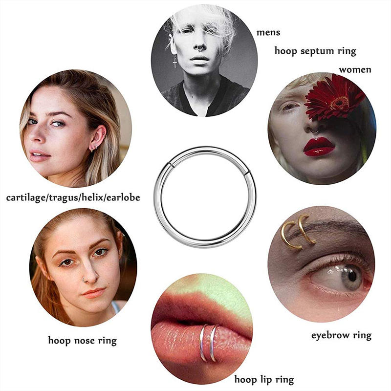 แหวนจมูกแบบคลิกเกอร์ 16G 316L  - Body Jewelry Surgical Steel บทวิจารณ์และราคา