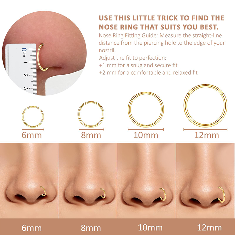 แหวนจมูกแบบคลิกเกอร์ 16G 316L  - Body Jewelry Surgical Steel บทวิจารณ์และราคา