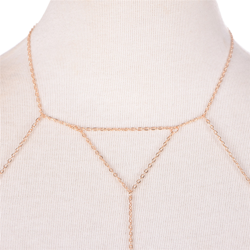 แฟชั่นสีเงินสีทองแบบโซ่ต่อกับช - Body Jewelry Necklace บทวิจารณ์และราคา