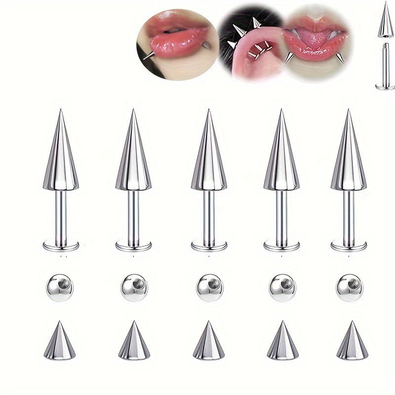 5 ชิ้น Spikes Punk แฟชั่นสแตนเ - Body Jewelry Replacement Ball บทวิจารณ์และราคา