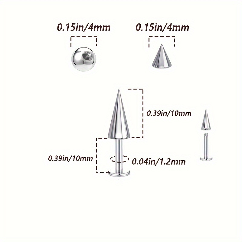 5 ชิ้น Spikes Punk แฟชั่นสแตนเ - Body Jewelry Replacement Ball บทวิจารณ์และราคา