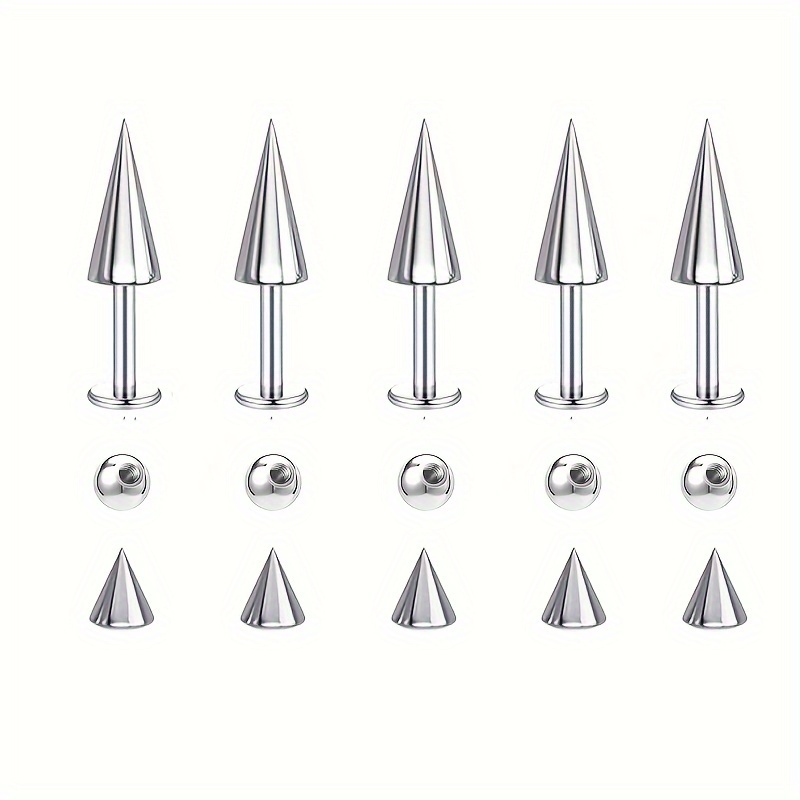 5 ชิ้น Spikes Punk แฟชั่นสแตนเ - Body Jewelry Replacement Ball บทวิจารณ์และราคา