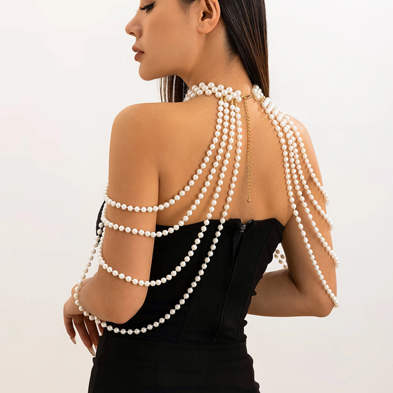 สร้อยคอประดับมุกเทียมแบบพู่ห้อ - Body Jewelry Necklace บทวิจารณ์และราคา