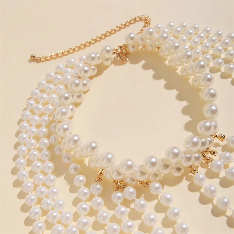 สร้อยคอประดับมุกเทียมแบบพู่ห้อ - Body Jewelry Necklace บทวิจารณ์และราคา