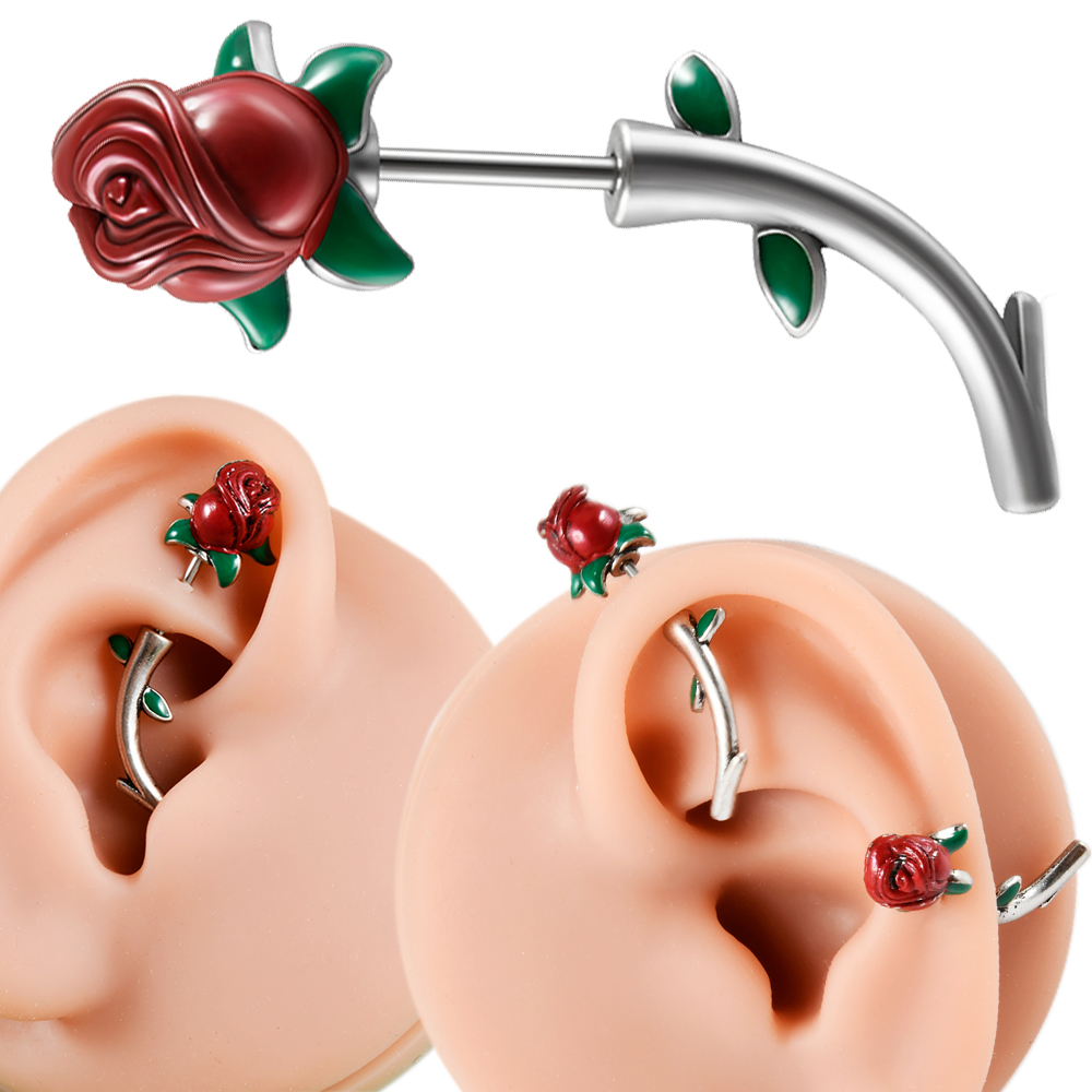 1ชิ้นห่วงเจาะสะดือดอกไม้ดอกกุห - Body Jewelry Surgical Steel บทวิจารณ์และราคา