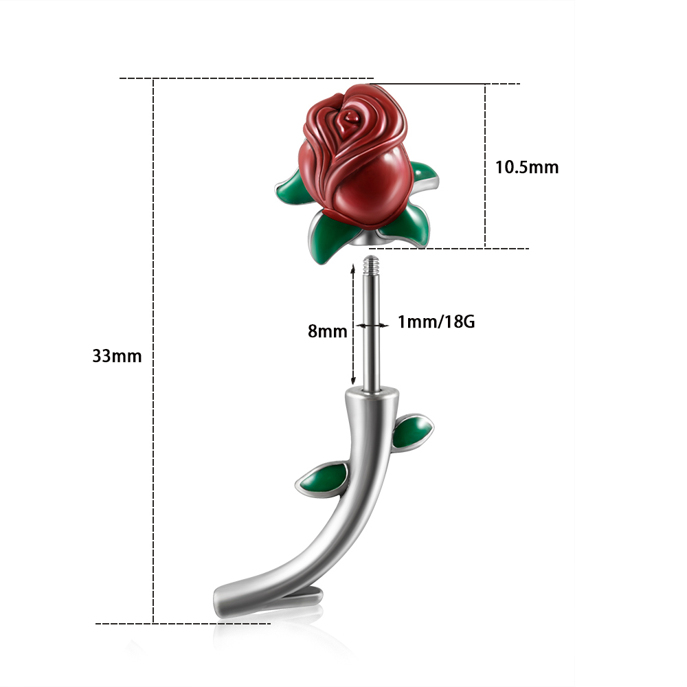 1ชิ้นห่วงเจาะสะดือดอกไม้ดอกกุห - Body Jewelry Surgical Steel บทวิจารณ์และราคา