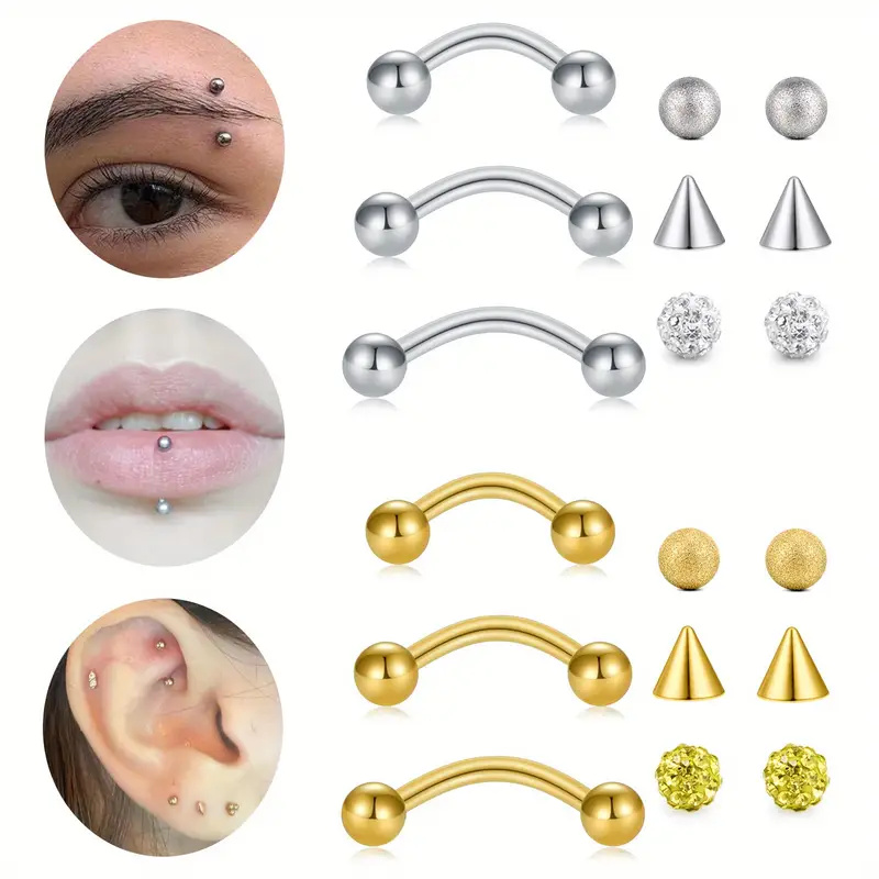 3pcs 16G สแตนเลสโค้ง Barbell ร - Body Jewelry Replacement Ball บทวิจารณ์และราคา