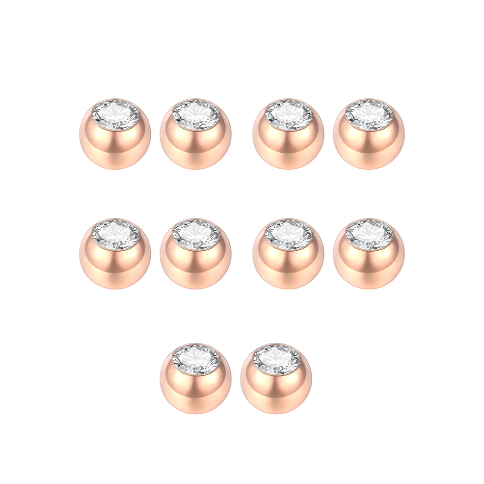 10Pcs เหล็กเจาะลูก CZ Gem Labr - Body Jewelry Replacement Ball บทวิจารณ์และราคา