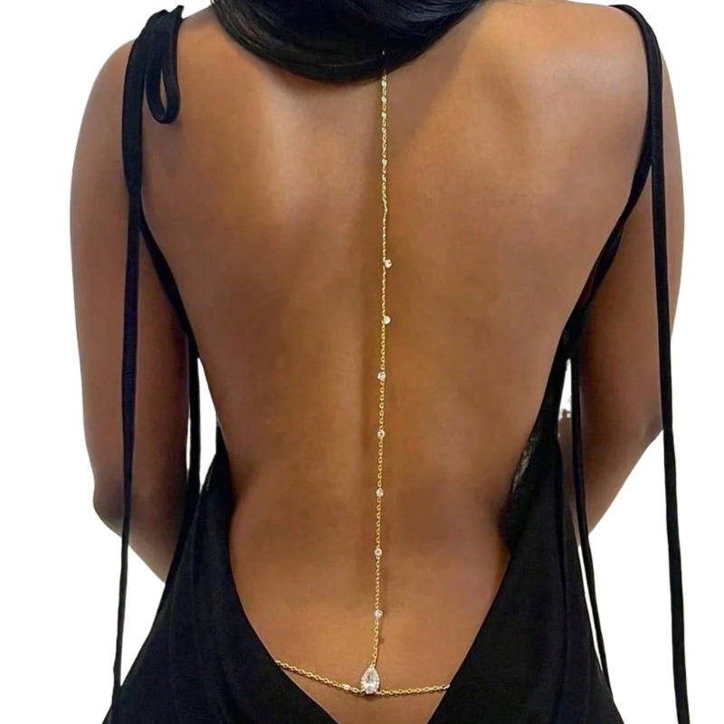 เจ้าสาวBackless Rhinestone Wat - Body Jewelry Necklace บทวิจารณ์และราคา