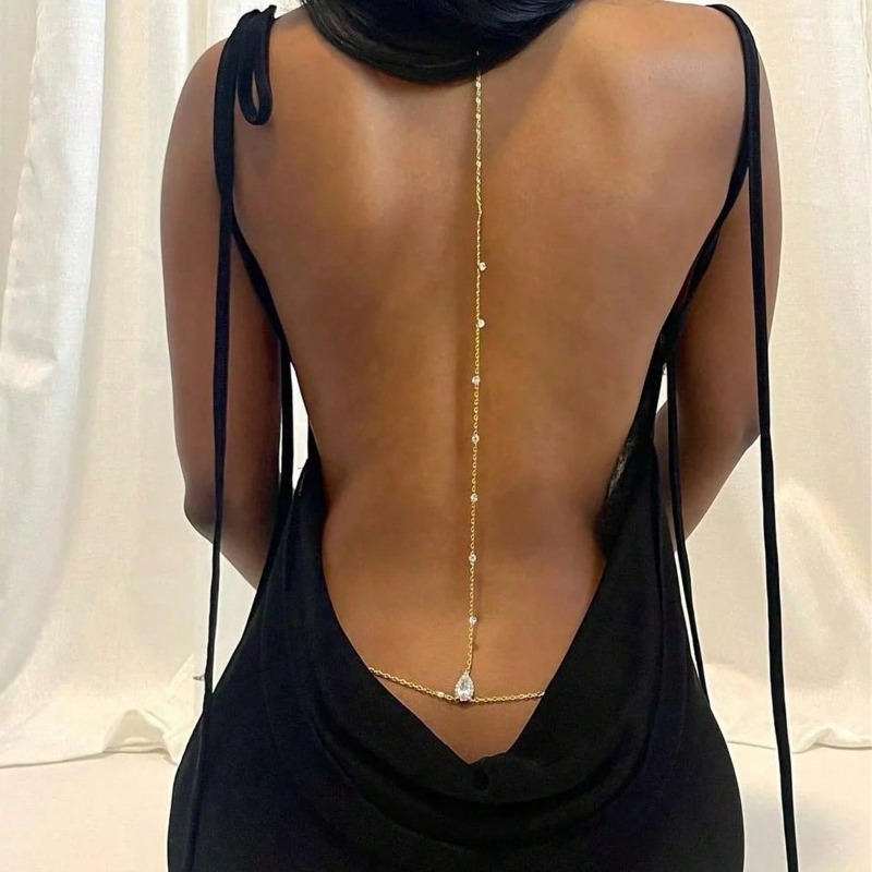 เจ้าสาวBackless Rhinestone Wat - Body Jewelry Necklace บทวิจารณ์และราคา